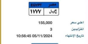 "ج ب ل- 1777" أحدث وأرخص نمرة مميزة بمزاد اللوحات .. شوف سعرها - بوابة فكرة وي