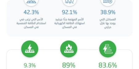 "الإحصاء" تنشر إحصاءات استهلاك الطاقة الكهربائية للقطاع السكني لعام 2023م - بوابة فكرة وي