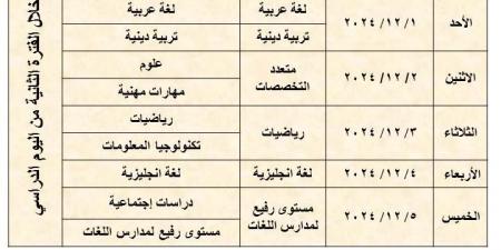 جداول امتحانات شهر نوفمبر للمرحلة الابتدائية بالقاهرة - بوابة فكرة وي