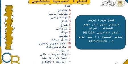 برواتب تبدأ من 6000 جنيه.. فرص عمل للشباب بأسوان «اعرف التفاصيل» - بوابة فكرة وي