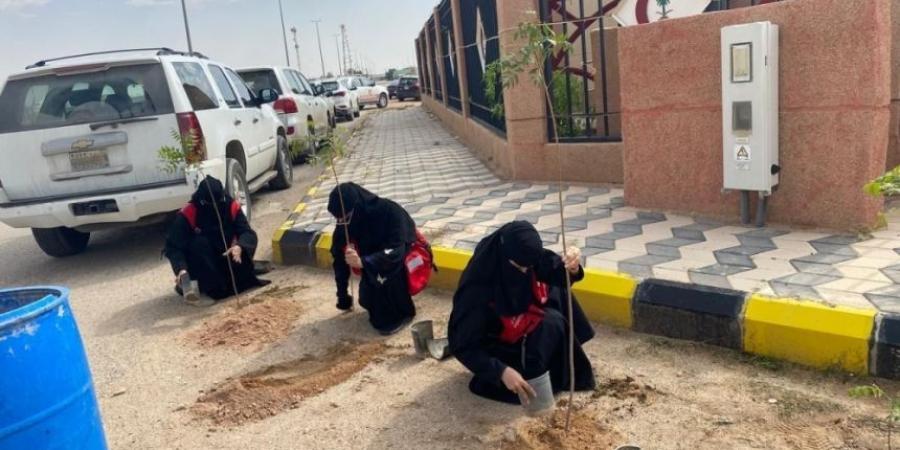 مبادرة لتشجير مراكز إسعاف هيئة الهلال الأحمر السعودي بمحافظة حفر الباطن - بوابة فكرة وي