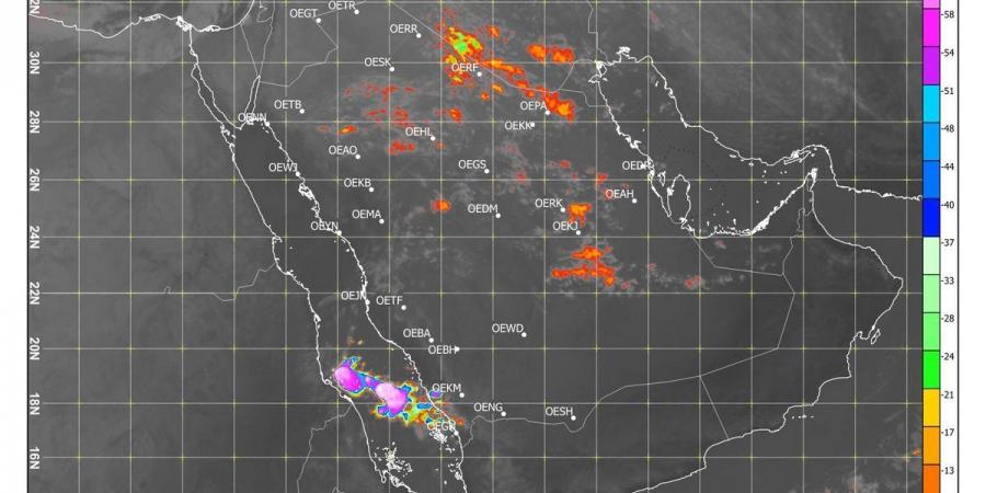 نحيطكم بأجوائكم.. صور الرادار ترصد سحباً رعديّة مُمطرة على بعض مناطق المملكة - بوابة فكرة وي