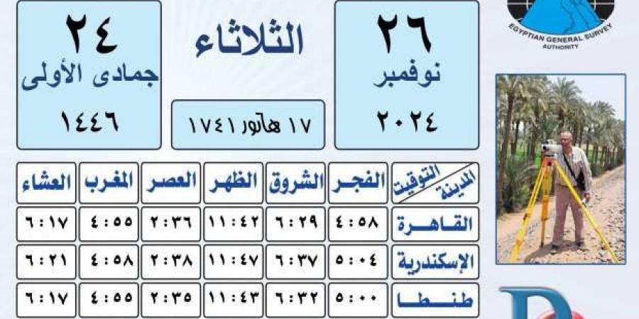 مواقيت الصلاة في القاهرة والمحافظات.. اعرف التوقيت المحلي لكل مدينة - بوابة فكرة وي